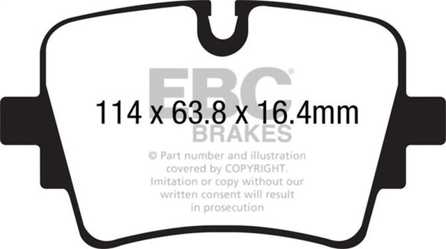 EBC 14+ Jaguar F-Type (Cast Iron Rotors Only) 5.0 Supercharged (490) Yellowstuff Rear Brake Pads EBC Brake Pads - Performance  AXOPROS