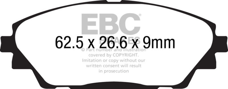 EBC 14+ Mazda 3 2.0 (Japan Build) Yellowstuff Front Brake Pads EBC Brake Pads - Performance  AXOPROS