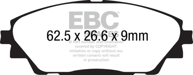 EBC 14+ Mazda 3 2.0 (Japan Build) Yellowstuff Front Brake Pads EBC Brake Pads - Performance  AXOPROS