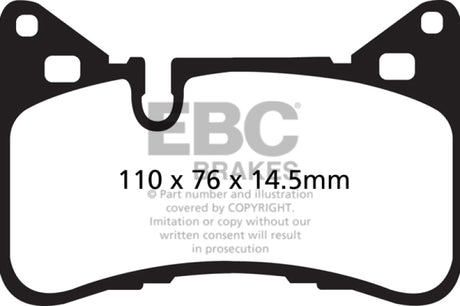 EBC 14 Mercedes-Benz C63 AMG (W204) 6.2 Redstuff Rear Brake Pads EBC Brake Pads - Performance  AXOPROS