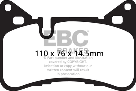 EBC 14 Mercedes-Benz C63 AMG (W204) 6.2 Yellowstuff Rear Brake Pads EBC Brake Pads - Performance  AXOPROS