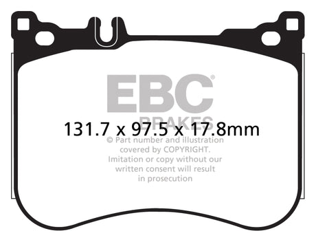 EBC 14+ Mercedes-Benz S550 4.7 Twin Turbo AMG Sport Pkg Redstuff Front Brake Pads EBC Brake Pads - Performance  AXOPROS