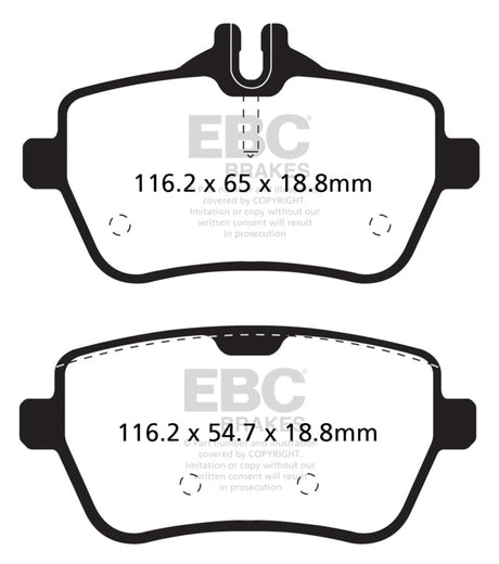 EBC 14+ Mercedes-Benz S550 4.7 Twin Turbo Redstuff Rear Brake Pads EBC Brake Pads - Performance  AXOPROS