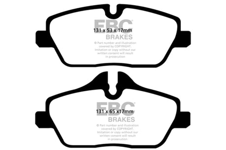 EBC 14+ Mini Hardtop 1.5 Turbo Cooper Yellowstuff Front Brake Pads EBC Brake Pads - Performance  AXOPROS