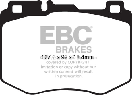 EBC 15-16 Mercedes-Benz C400 (W205) 3.0 Twin Turbo 4-Matic Yellowstuff Front Brake Pads EBC Brake Pads - Performance  AXOPROS