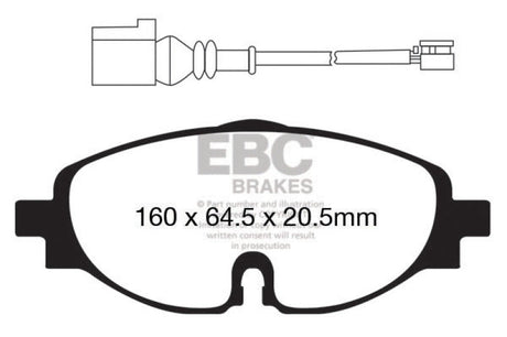 EBC 15-19 Volkswagen GTI (Mk7) Redstuff Front Brake Pads EBC Brake Pads - Performance  AXOPROS
