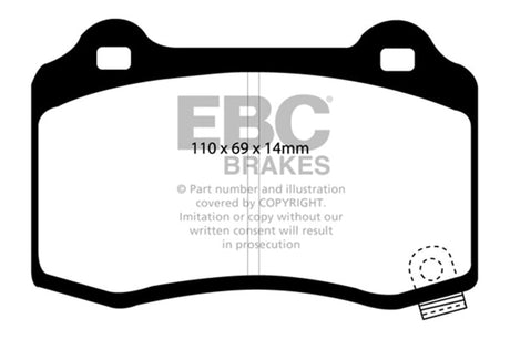 EBC 15+ Cadillac CTS 3.6 Twin Turbo Yellowstuff Rear Brake Pads EBC Brake Pads - Performance  AXOPROS