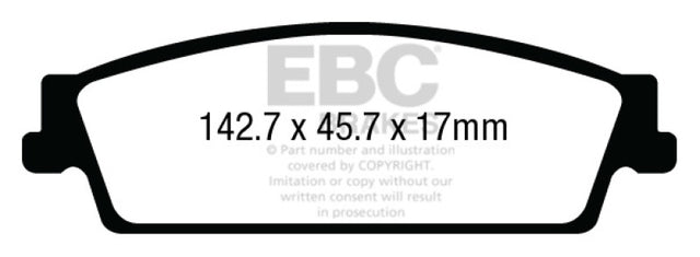 EBC 15+ Cadillac Escalade 6.2 2WD Greenstuff Rear Brake Pads EBC Brake Pads - Performance  AXOPROS