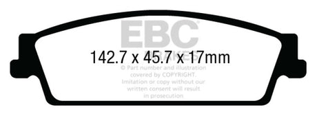 EBC 15+ Cadillac Escalade 6.2 2WD Yellowstuff Rear Brake Pads EBC Brake Pads - Performance  AXOPROS