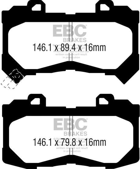 EBC 15+ Chevrolet Colorado 2.5 Yellowstuff Front Brake Pads EBC Brake Pads - Performance  AXOPROS