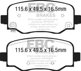EBC 15+ Fiat 500X 1.4 Turbo Yellowstuff Rear Brake Pads EBC Brake Pads - Performance  AXOPROS