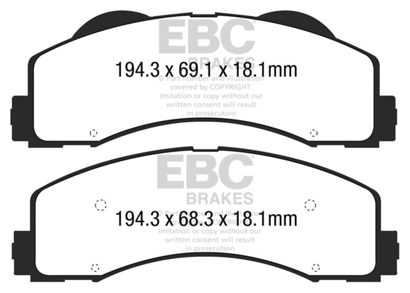 EBC 15+ Ford F150 2.7 Twin Turbo (2WD) Greenstuff Front Brake Pads EBC Brake Pads - Performance  AXOPROS