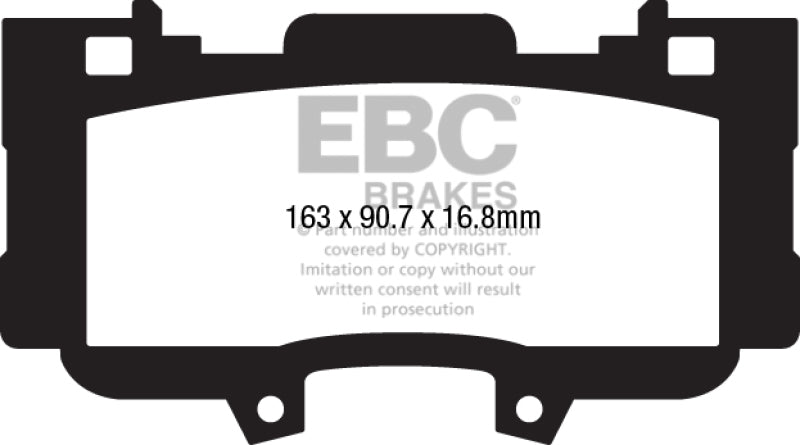 EBC 15+ Ford Mustang 2.3 Turbo Performance Pkg Yellowstuff Front Brake Pads EBC Brake Pads - Performance  AXOPROS
