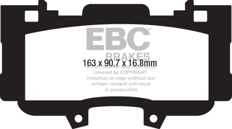 EBC 15+ Ford Mustang 2.3 Turbo Performance Pkg Yellowstuff Front Brake Pads EBC Brake Pads - Performance  AXOPROS
