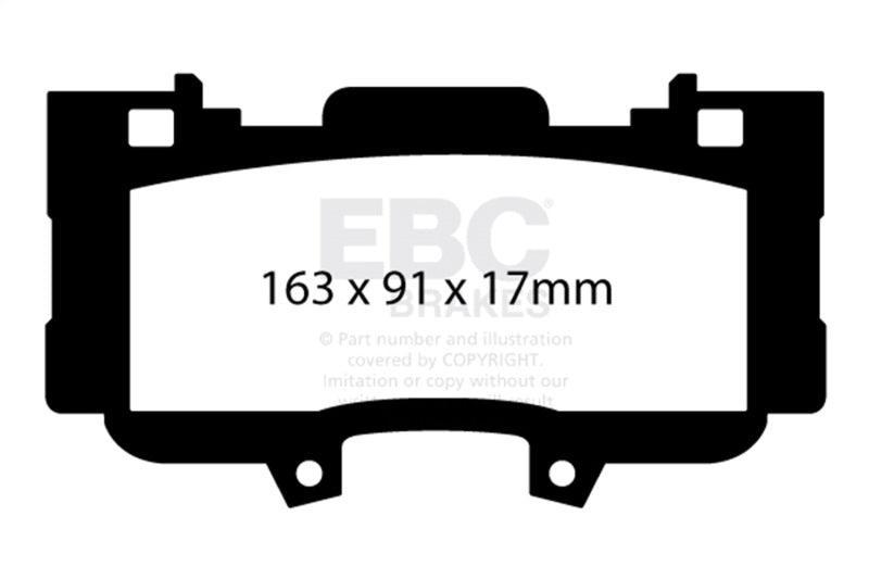 EBC 15+ Ford Mustang 2.3 Turbo Performance Pkg Yellowstuff Front Brake Pads EBC Brake Pads - Performance  AXOPROS