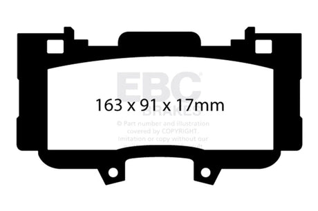 EBC 15+ Ford Mustang 2.3 Turbo Performance Pkg Yellowstuff Front Brake Pads EBC Brake Pads - Performance  AXOPROS
