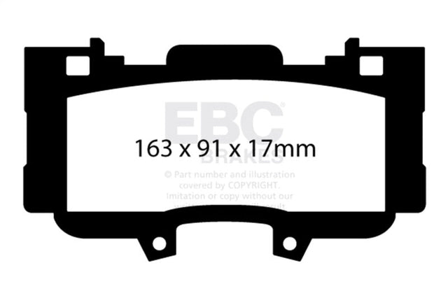 EBC 15+ Ford Mustang 2.3 Turbo Performance Pkg Yellowstuff Front Brake Pads EBC Brake Pads - Performance  AXOPROS