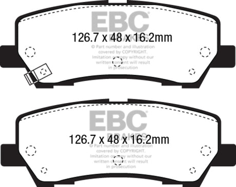 EBC 15+ Ford Mustang 2.3 Turbo Performance Pkg Yellowstuff Rear Brake Pads EBC Brake Pads - Performance  AXOPROS