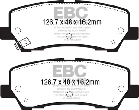 EBC 15+ Ford Mustang 2.3 Turbo Performance Pkg Yellowstuff Rear Brake Pads EBC Brake Pads - Performance  AXOPROS