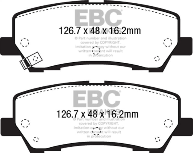 EBC 15+ Ford Mustang 2.3 Turbo Performance Pkg Yellowstuff Rear Brake Pads EBC Brake Pads - Performance  AXOPROS