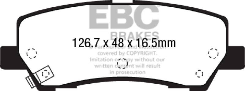 EBC 15+ Ford Mustang 2.3 Turbo Redstuff Rear Brake Pads EBC Brake Pads - Performance  AXOPROS