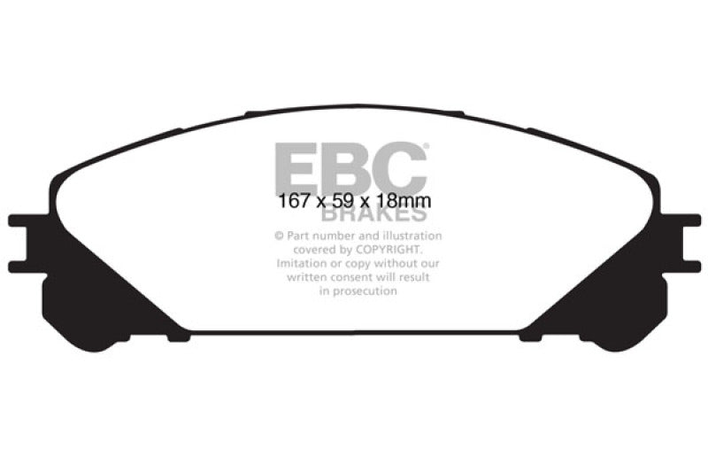 EBC 15+ Lexus NX200t 2.0 Turbo Ultimax2 Front Brake Pads EBC Brake Pads - OE  AXOPROS