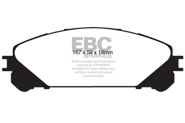 EBC 15+ Lexus NX200t 2.0 Turbo Yellowstuff Front Brake Pads EBC Brake Pads - Performance  AXOPROS