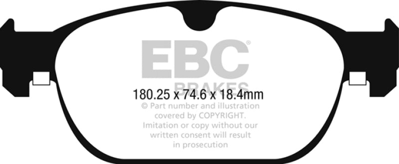 EBC 16-17 Volvo XC90 Yellowstuff Front Brake Pads EBC Brake Pads - Performance  AXOPROS