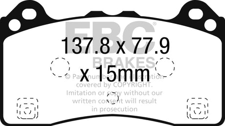 EBC 16-18 Ford Focus RS Redstuff Ceramic Low Dust Front Brake Pads EBC Brake Pads - Performance  AXOPROS