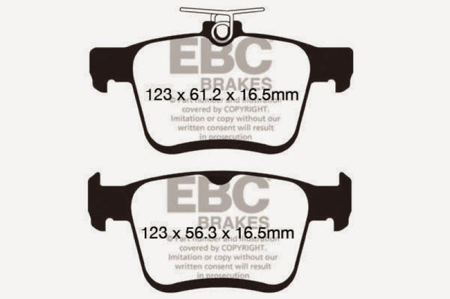 EBC 2014+ Audi A3 1.8 Turbo (w/Electronic Parking Brake) Redstuff Rear Brake Pads EBC Brake Pads - Performance  AXOPROS