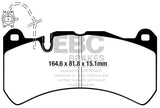 EBC 2014+ Maserati Ghibli 3.0TT RWD Yellowstuff Front Brake Pads EBC Brake Pads - Performance  AXOPROS