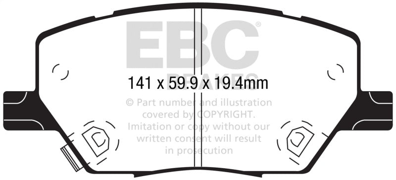 EBC 2015+ Fiat 500X 1.4L Turbo Greenstuff Front Brake Pads EBC Brake Pads - Performance  AXOPROS