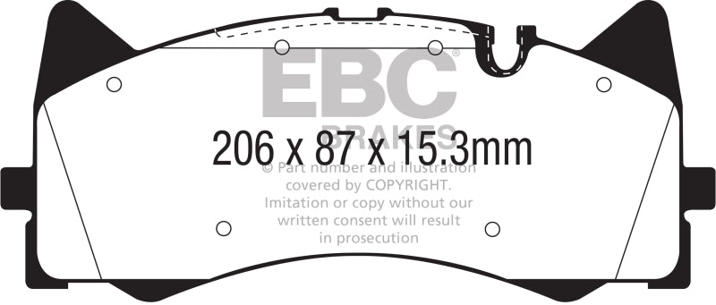 EBC 2015+ Mercedes-Benz C63 AMG (W205) 4.0L Twin Turbo Yellowstuff Front Brake Pads EBC Brake Pads - Performance  AXOPROS