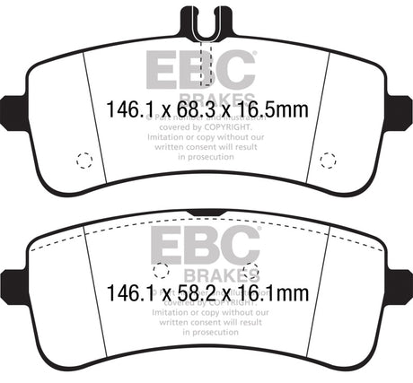 EBC 2015+ Mercedes-Benz C63 S AMG (W205) 4.0L Twin Turbo Redstuff Rear Brake Pads EBC Brake Pads - Performance  AXOPROS