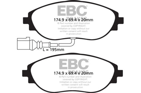 EBC 2015+ Volkswagen GTI/Golf R (Mk7) Bluestuff Front Brake Pads EBC Brake Pads - Racing  AXOPROS
