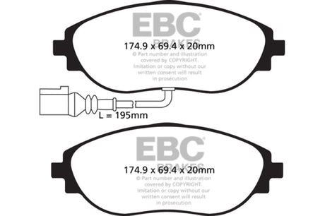 EBC 2015+ Volkswagen GTI/Golf R (Mk7) Bluestuff Front Brake Pads EBC Brake Pads - Racing  AXOPROS