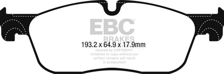 EBC 2016+ Jaguar F-Pace 2.0L TD (180) Redstuff Front Brake Pads EBC Brake Pads - Performance  AXOPROS