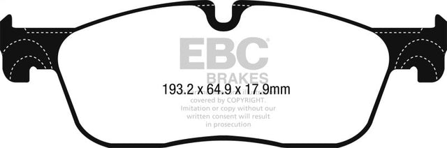 EBC 2016+ Jaguar F-Pace 2.0L TD (180) Redstuff Front Brake Pads EBC Brake Pads - Performance  AXOPROS
