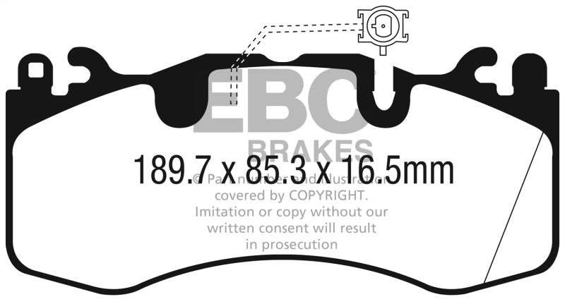 EBC 2016+ Maserati Levante 3.0TT (424) Yellowstuff Front Brake Pads EBC Brake Pads - Performance  AXOPROS