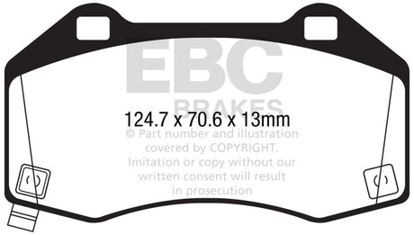 EBC 2016+ Mazda Miata MX-5 / 17-20 Fiat 124 Spider Abarth Yellowstuff Front Brake Pads EBC Brake Pads - Performance  AXOPROS