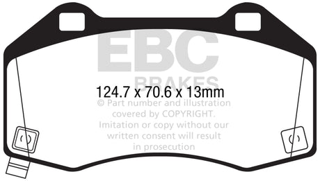 EBC 2016+ Mazda Miata MX-5 / 17-20 Fiat 124 Spider Abarth Yellowstuff Front Brake Pads EBC Brake Pads - Performance  AXOPROS