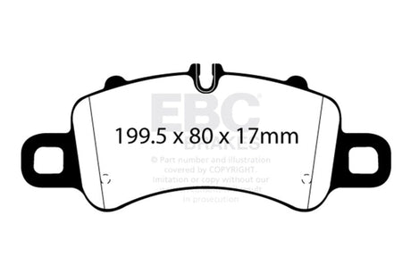 EBC 2016+ Porsche 911 (991/2 w/Cast Iron Rotors) 3.0TT Carrera Bluestuff Front Brake Pads EBC Brake Pads - Racing  AXOPROS