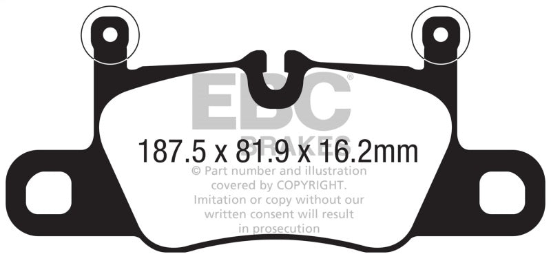 EBC 2016+ Porsche 911 (991/2 w/Cast Iron Rotors) 3.0TT Carrera Bluestuff Rear Brake Pads EBC Brake Pads - Racing  AXOPROS