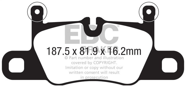 EBC 2016+ Porsche 911 (991/2 w/Cast Iron Rotors) 3.0TT Carrera Bluestuff Rear Brake Pads EBC Brake Pads - Racing  AXOPROS