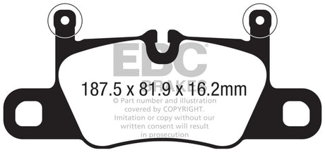 EBC 2016+ Porsche 911 (991/2 w/Cast Iron Rotors) 3.0TT Carrera Redstuff Rear Brake Pads EBC Brake Pads - Performance  AXOPROS