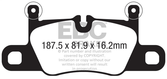 EBC 2016+ Porsche 911 (991/2 w/Cast Iron Rotors) 3.0TT Carrera Redstuff Rear Brake Pads EBC Brake Pads - Performance  AXOPROS