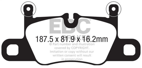 EBC 2016+ Porsche 911 (991/2 w/Cast Iron Rotors) 3.0TT Carrera Yellowstuff Rear Brake Pads EBC Brake Pads - Performance  AXOPROS