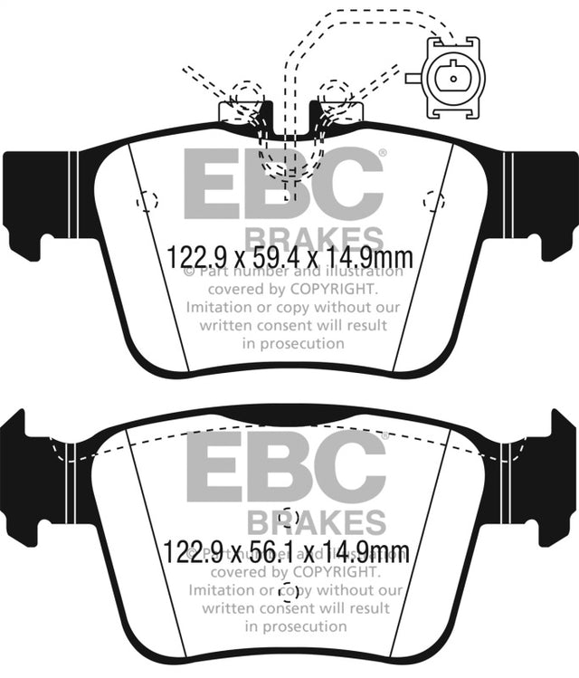EBC 2017+ Alfa Romeo Giulia 2.0T Redstuff Rear Brake Pads EBC Brake Pads - Performance  AXOPROS