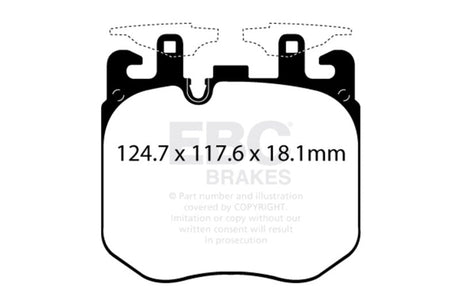 EBC 2017+ BMW (Alpina) B7 xDrive 4.4L Twin Turbo Yellowstuff Front Brake Pads EBC Brake Pads - Performance  AXOPROS