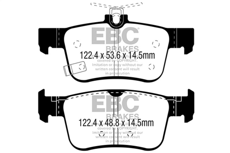 EBC 2017+ Honda Civic Type-R Redstuff Rear Brake Pads EBC Brake Pads - Performance  AXOPROS